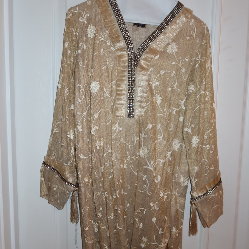 Embroidered Beige Nameera Hassan Kameez